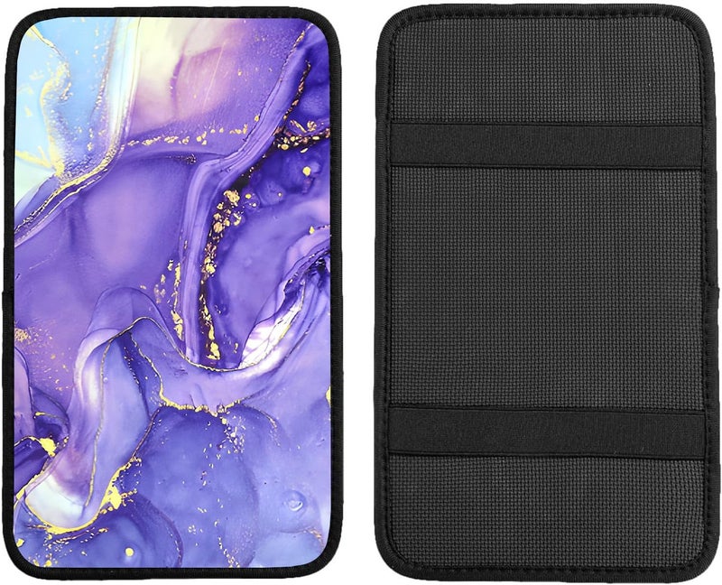 Adastrah Car Armrest Box Pad,Purple Marble Car Armrest Pad Car Armrest Cover Protector for Most Vehicle, SUV, Truck, Car - Image 5
